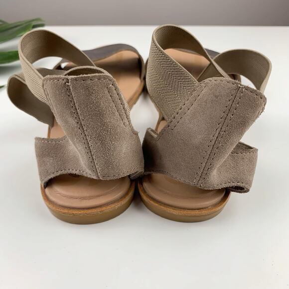 Sorel Ella II Sandals Brown Metallic Grey Strappy Flats Women's 8 - Picture 8 of 9